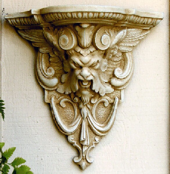 Gothic Greenman Notre Dame Wall Bracket Made of Stone Gargoyle Corbel